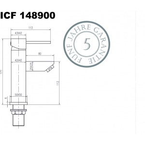 Смесител за умивалник КУАРТО ICF 148900 C