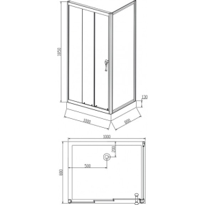 Поддушово корито ICS 1302W, 100x80x13см.