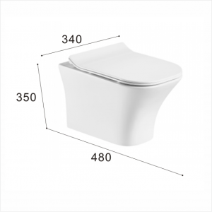 Конзолна тоалетна чиния с компактен дизайн RIMLESS ICC 3435W SLIM 