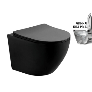 Конзолна тоалетна чиния RIMLESS ICC 4937B, черен мат