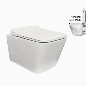 Конзолна тоалетна чиния RIMLESS ICC 5135MW, бял мат