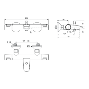 ПРОМО Комплект 3в1 CERAFINE O и CERATHERM T25, Ideal Standart