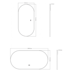 LED огледало за баня ICL1833 със златиста рамка