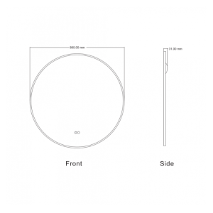 LED огледало за баня ICL 1855/80 с черна рамка