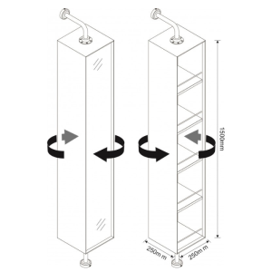 Въртяща ПВЦ колона за баня БЛЕЙК 2525MB