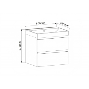 Мебел за баня ПВЦ AKADIA-60 6038-60W