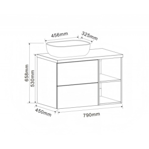 Мебел за баня ПВЦ ICP 8046-53 БЕЗ умивалник