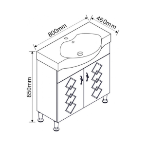Мебел за баня ПВЦ ICP 6549-80