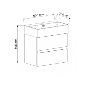 PVC Мебел за баня COMPACT 5845B, черен мат