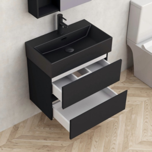 PVC Мебел за баня COMPACT 5845B, черен мат