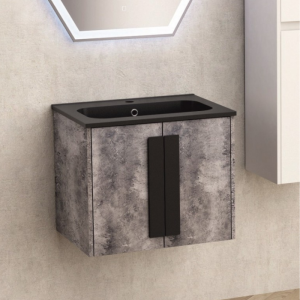 Мебел за баня ПВЦ ICP 6451-4 с черна мивка