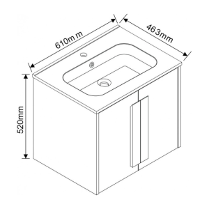 Мебел за баня ПВЦ ICP 6451-4 с черна мивка